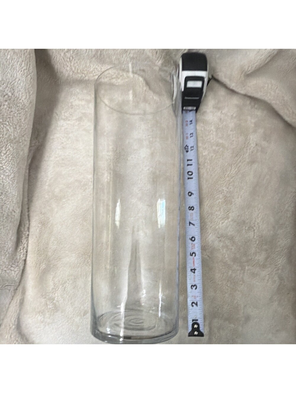 Clear Blown Glass Cylinder Flower Vase 11 in Tall Solid Decorative Freestanding